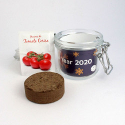 Bocal à graines publicitaire, kit de plantation complet, croissance et développement, plante, goodies écologique