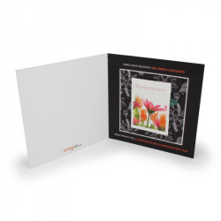 Carte publicitaire personnalisée 2 volets + sachet de graines, goodies original vert écologique, objet pub nature, flyer