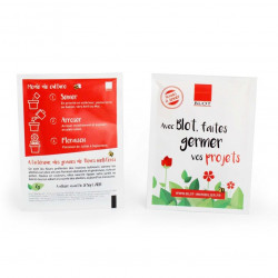 Sachet de graines personnalisés publicitaire, fleurs, aromatiques, légumes, goodies écologiques, objet pub nature