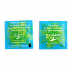 Sachet de graines personnalisés publicitaire, fleurs, aromatiques, légumes, goodies écologiques