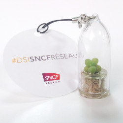 Personnalisation babyplantes avec cartonette ronde quadrichromie recto/verso - cadeau goodies original écologique SNCF