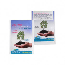 Sachet de graines personnalisés publicitaire, fleurs, aromatiques, légumes, goodies écologiques, objet pub nature